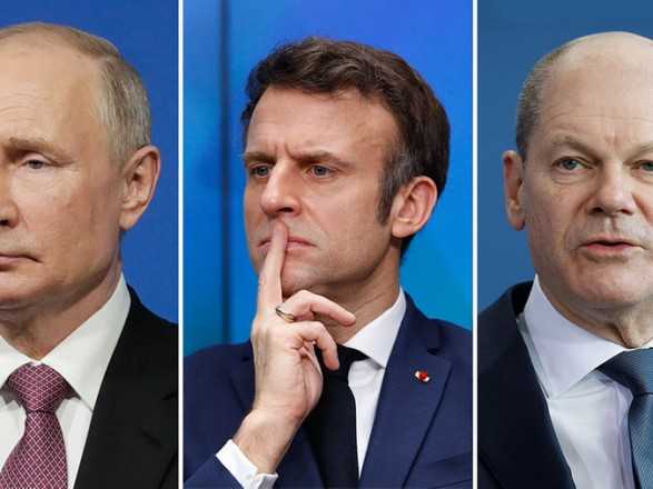 путін поговорив із Макроном та Шольцем: погрожував через зброю для України і запропонував "безперешкодний експорт" зерна за зняття санкцій