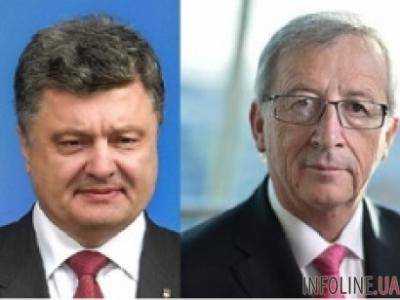 Петр Порошенко и Жан-Клод Юнкер обсудили дальнейшие шаги направленные на полное выполнение Минских договоренностей