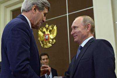 Дж.Керри и В.Путин при встрече "обменялись" шутками