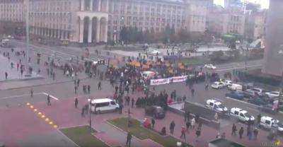 Центр Киева перекрыли вкладчики обанкротившихся банков. Видео