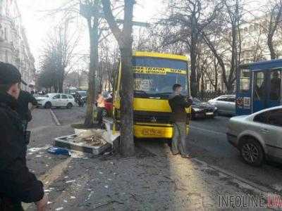 В Днепре маршрутка влетела в дерево