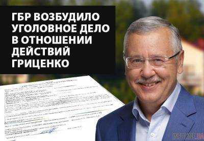 ГБР открыло дело против Гриценко