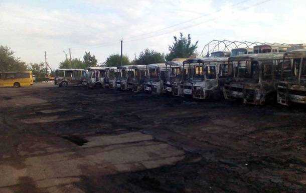В Черкасской области сожгли десяток автобусов