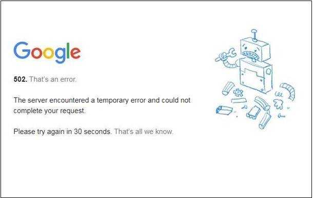 Сервисы Google дали сбой по всему миру