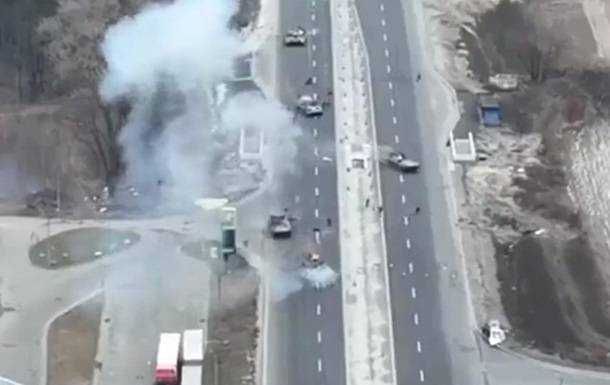 З'явилося відео знищення колони під Києвом