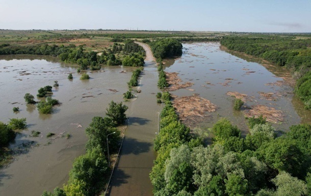 Появилось видео обмелевшего Каховского водохранилища